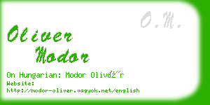 oliver modor business card